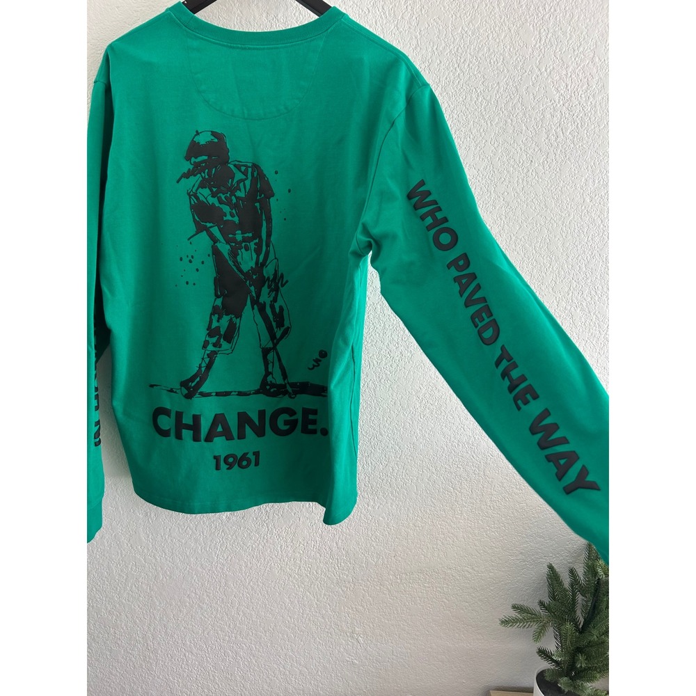 Eastside Golf Long Sleeve Shirt Mens XL Green Graphic Print Change 1961 Logo - Picture 4 of 12